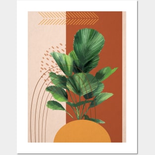 Mid Century Modern, Abstract Palm  Illustration Posters and Art